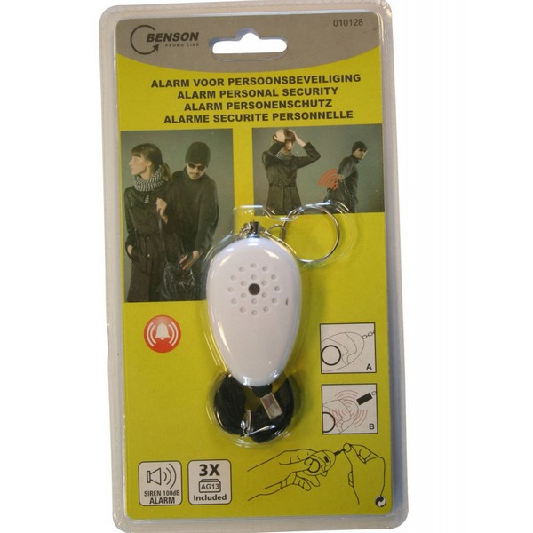 Benson Personal Security Alarm, 100 dB, White